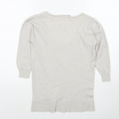 Zara Womens Grey Polyester Basic T-Shirt Size S Round Neck