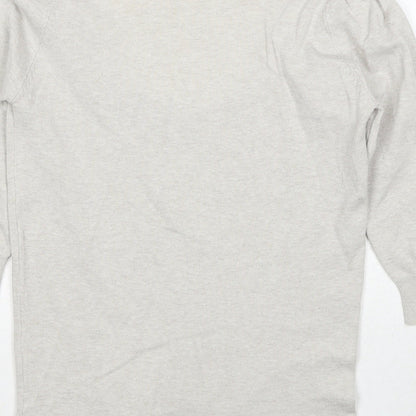 Zara Womens Grey Polyester Basic T-Shirt Size S Round Neck