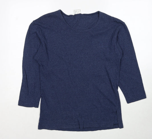New Look Womens Blue Round Neck Cotton Pullover Jumper One Size