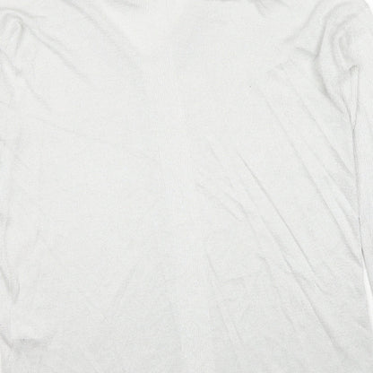 Next Womens Grey V-Neck Viscose Pullover Jumper Size 14