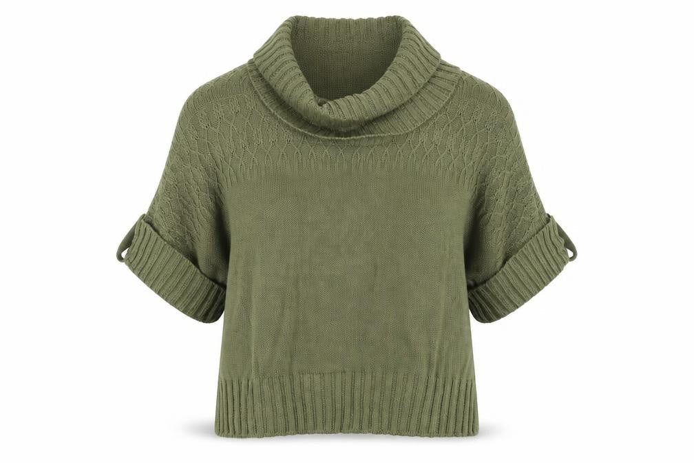 Editions Womens Green Roll Neck Acrylic Pullover Jumper Size XL