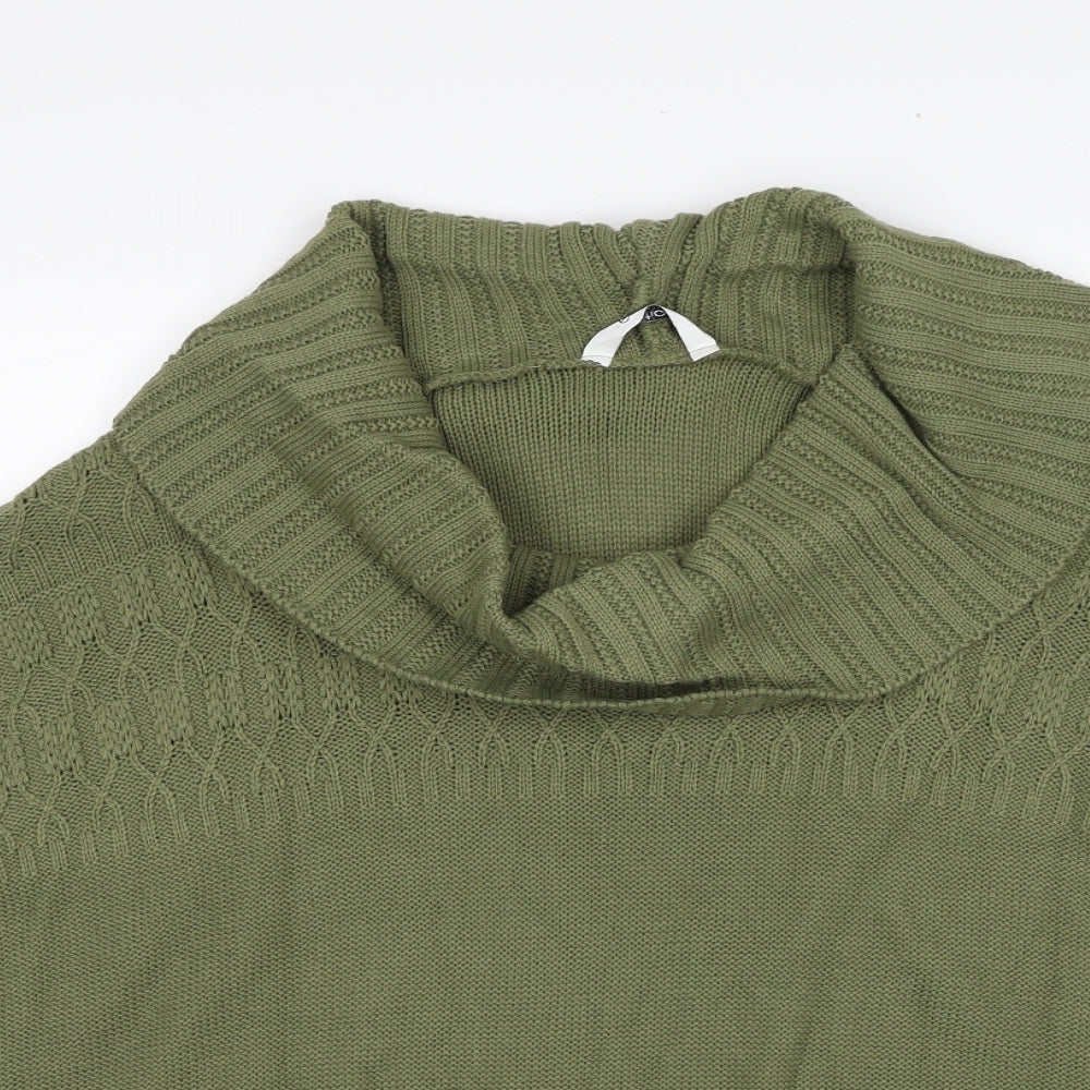 Editions Womens Green Roll Neck Acrylic Pullover Jumper Size XL