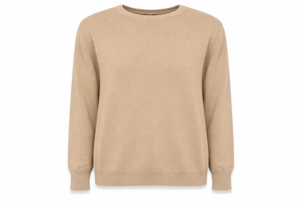 New Look Womens Beige Round Neck Polyester Pullover Jumper Size S