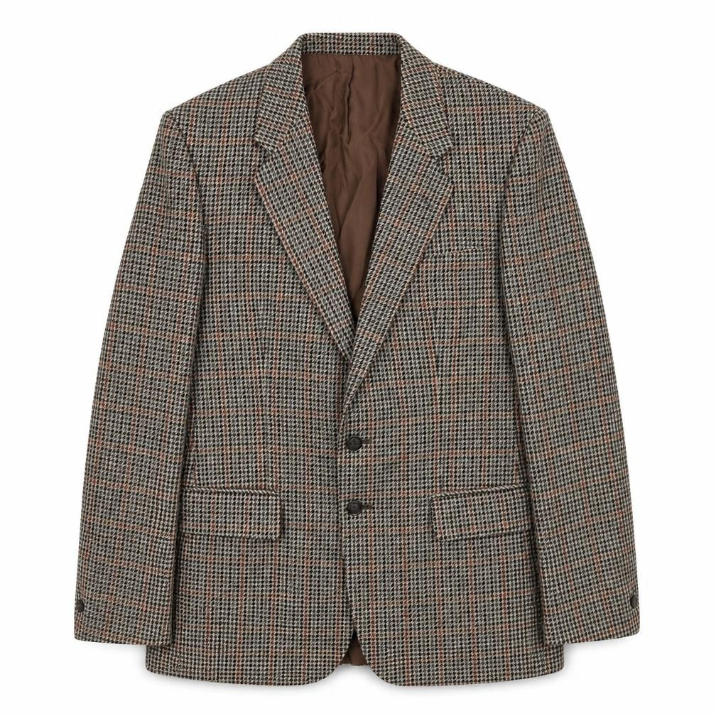 The Avenue Mens Grey Geometric Polyester Jacket Blazer Size 38 Regular