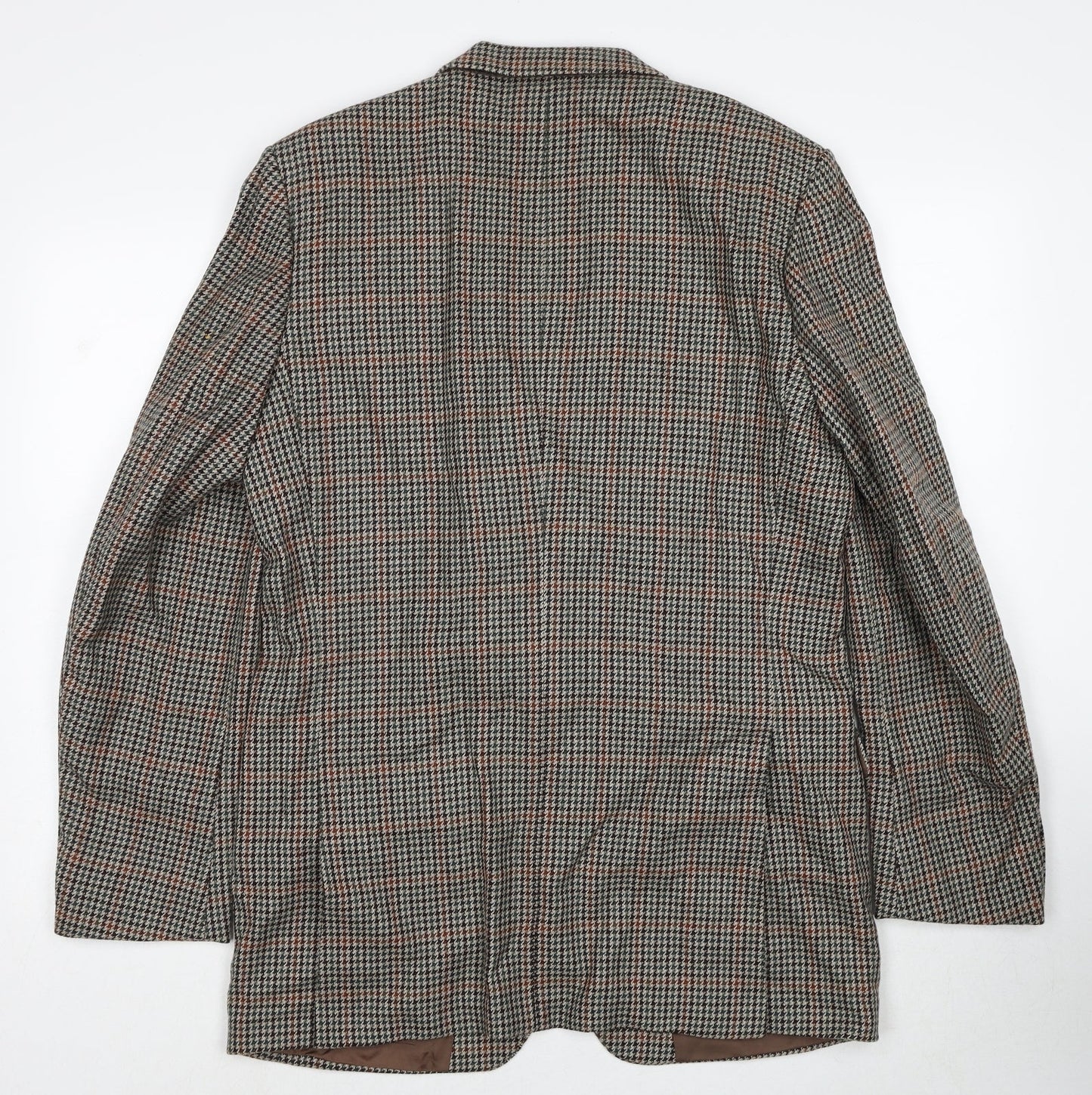 The Avenue Mens Grey Geometric Polyester Jacket Blazer Size 38 Regular