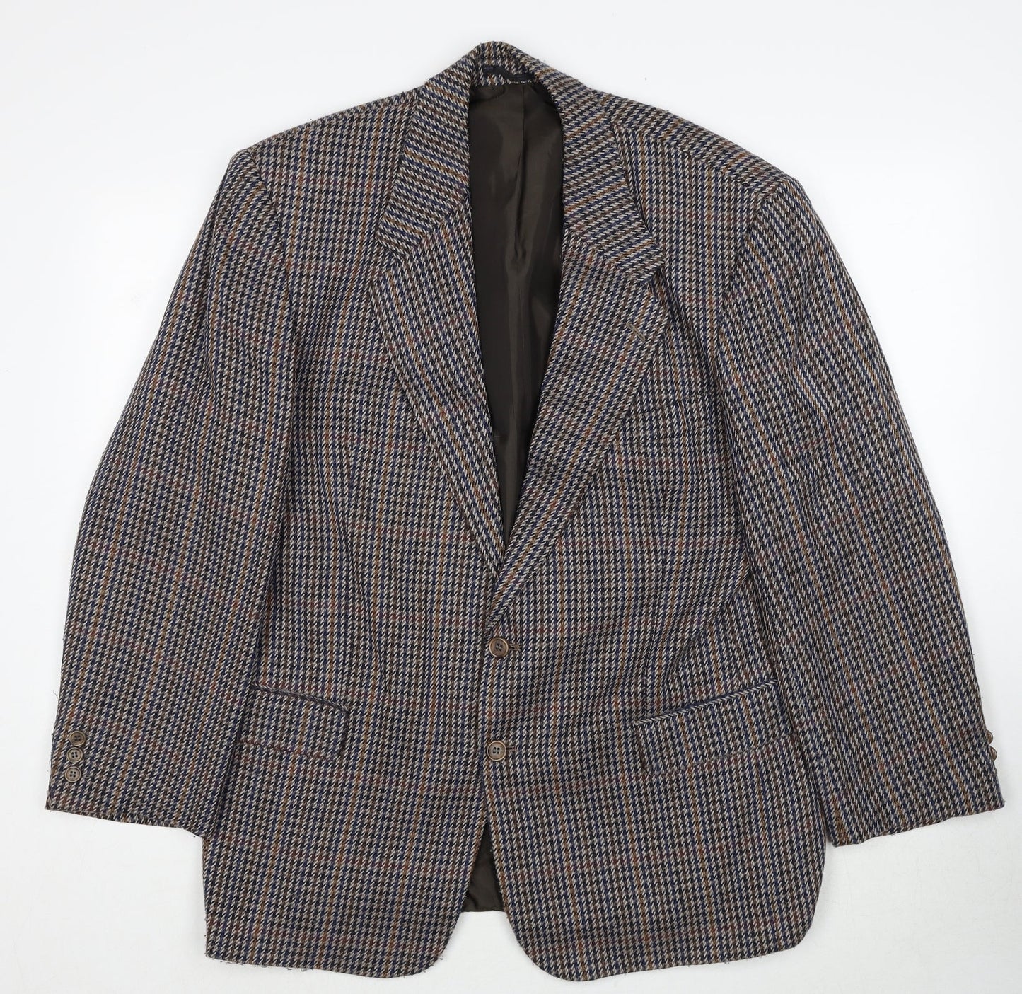 C&A Mens Brown Geometric Polyester Jacket Blazer Size M Regular