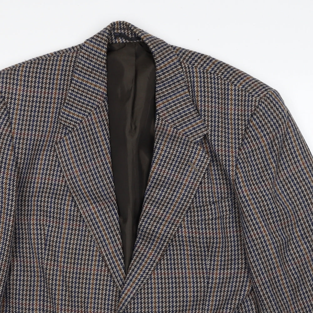 C&A Mens Brown Geometric Polyester Jacket Blazer Size M Regular