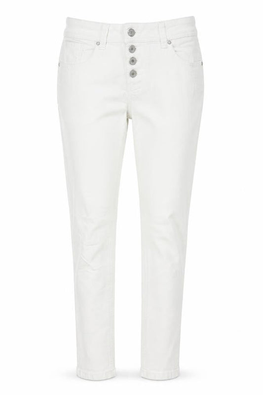 Buena Vista Womens White Cotton Skinny Jeans Size M Regular Button