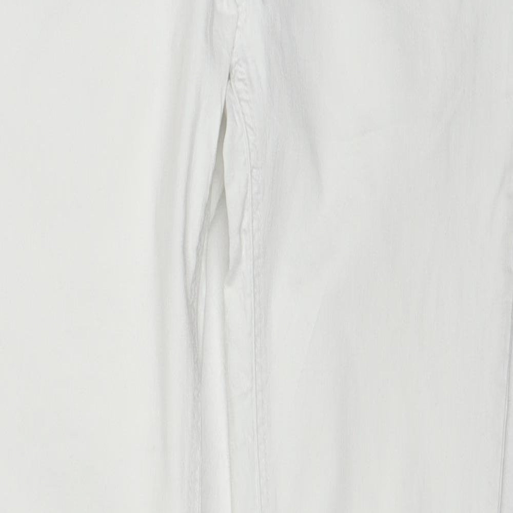 Buena Vista Womens White Cotton Skinny Jeans Size M Regular Button