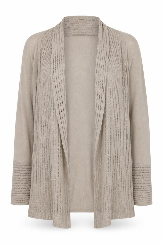 Vientoodonna Womens Beige V-Neck Cotton Cardigan Jumper Size 10