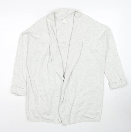 H&M Womens Grey V-Neck Cotton Cardigan Jumper Size XS