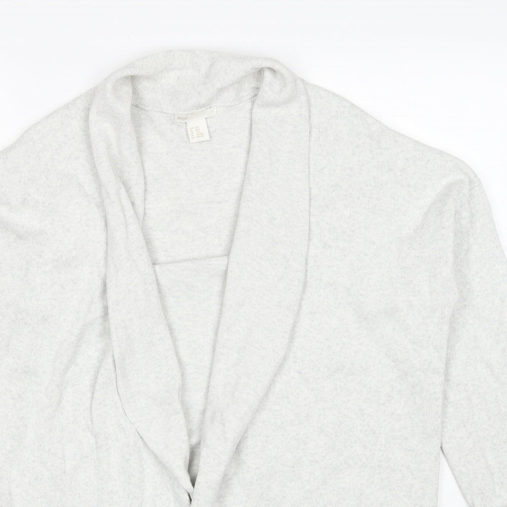H&M Womens Grey V-Neck Cotton Cardigan Jumper Size XS