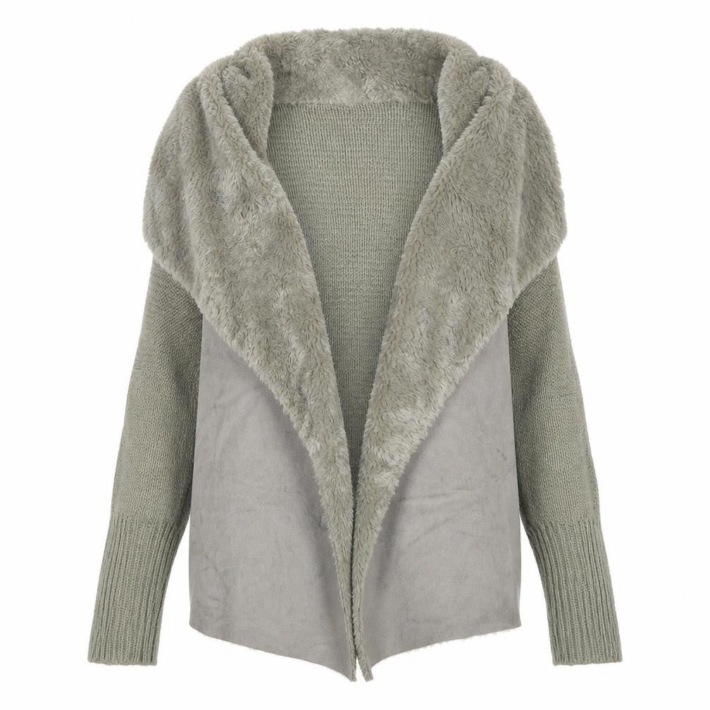 First Avenue Womens Grey V-Neck Polyester Cardigan Jumper Size M - Size M/L