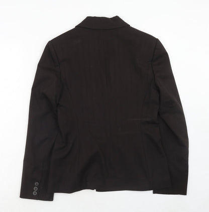 Back view of ESPRIT women’s brown polyester jacket suit jacket, size UK 12