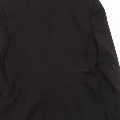 Brand and care label for ESPRIT women’s brown polyester jacket suit jacket, size UK 12