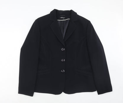 Frank Walder Womens Blue Polyester Jacket Suit Jacket Size 16