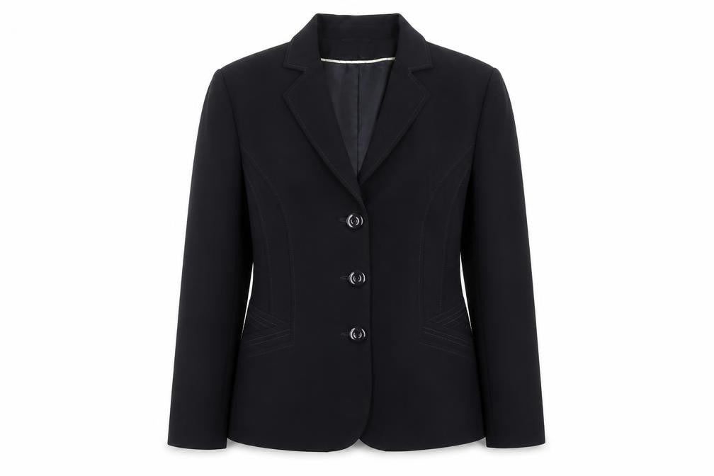 FRANK WALDER Womens Blue Polyester Jacket Suit Jacket Size 16