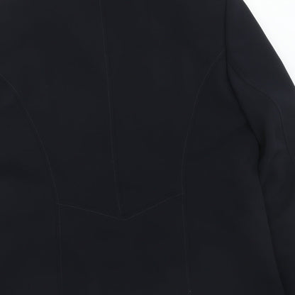 Frank Walder Womens Blue Polyester Jacket Suit Jacket Size 16