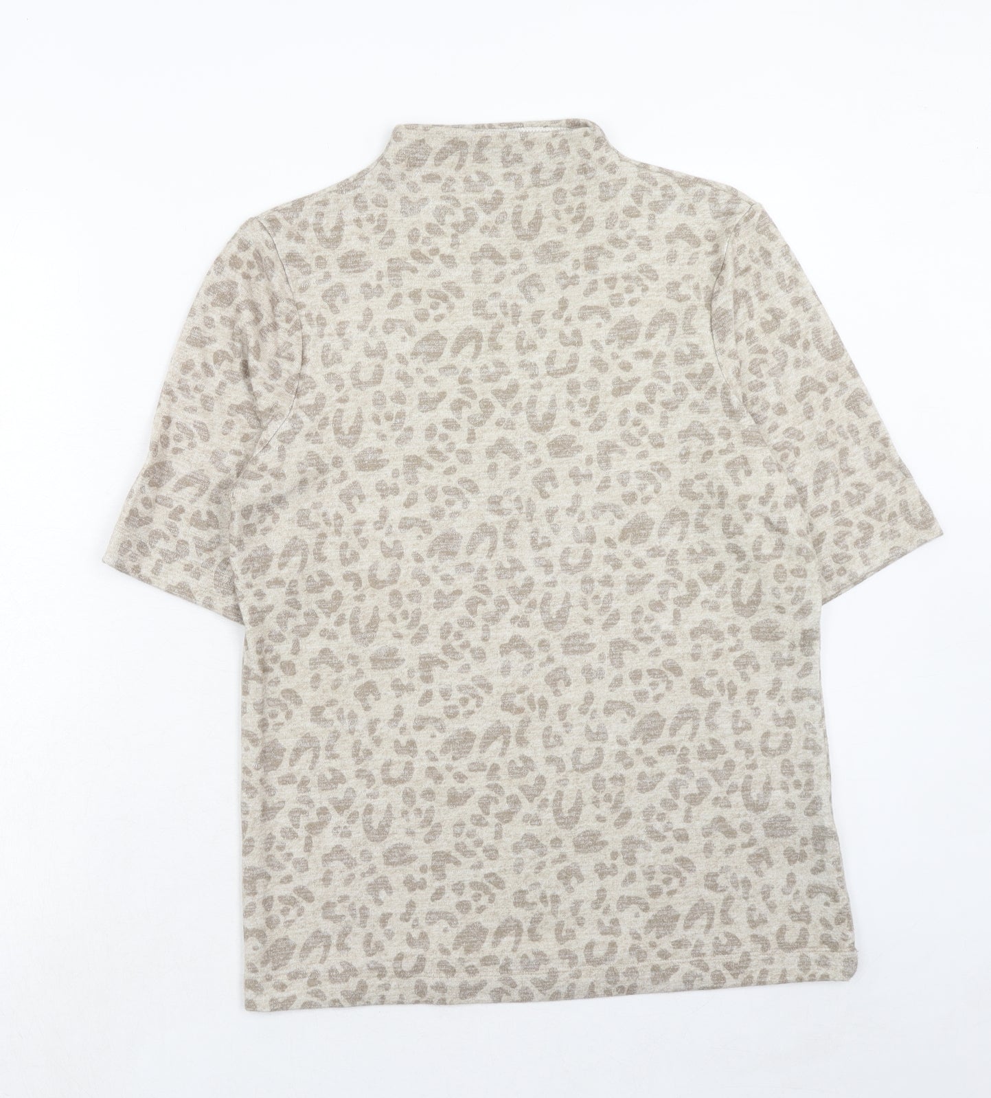 Marks and Spencer Womens Brown Animal Print Viscose Pullover Sweatshirt Size 14 Pullover - Leopard Pattern