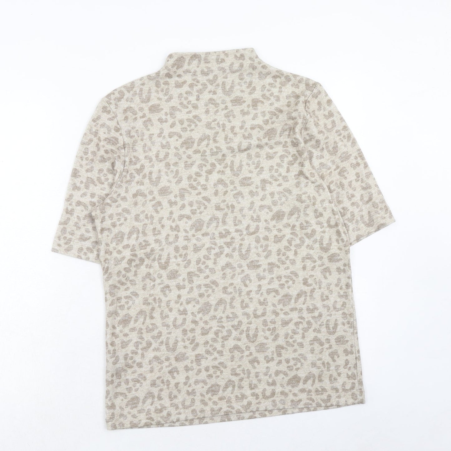 Marks and Spencer Womens Brown Animal Print Viscose Pullover Sweatshirt Size 14 Pullover - Leopard Pattern