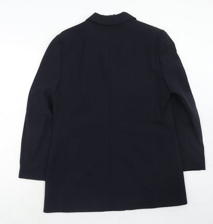 Bianca Womens Blue Polyester Jacket Suit Jacket Size 12