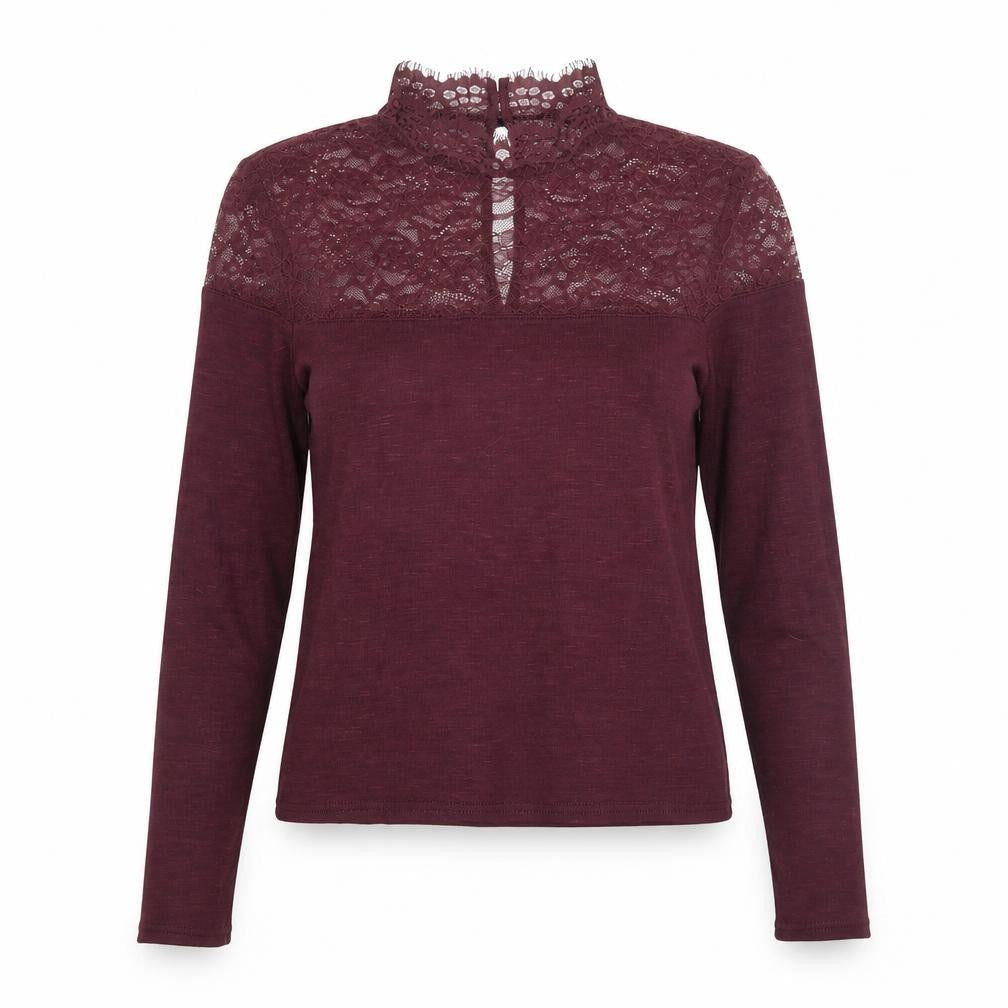 H&M Womens Purple Polyamide Basic Blouse Size S Mock Neck