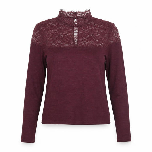 H&M Womens Purple Polyamide Basic Blouse Size S Mock Neck