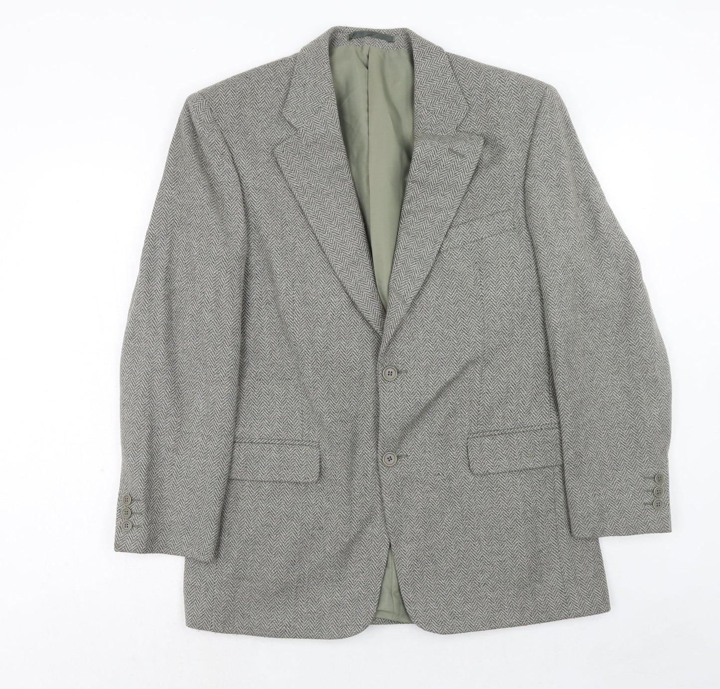Greenwoods Mens Grey Polyester Jacket Blazer Size 38 Regular