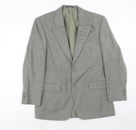 Greenwoods Mens Grey Polyester Jacket Blazer Size 38 Regular