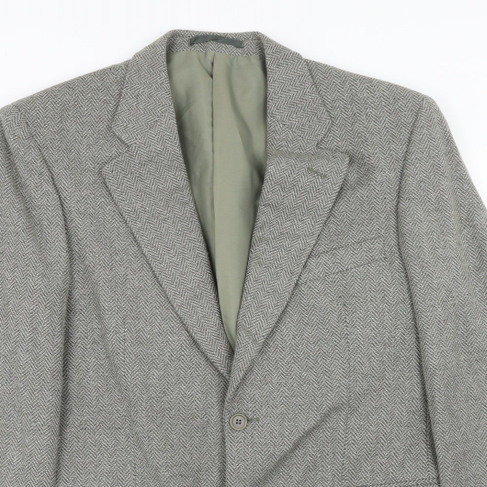 Greenwoods Mens Grey Polyester Jacket Blazer Size 38 Regular