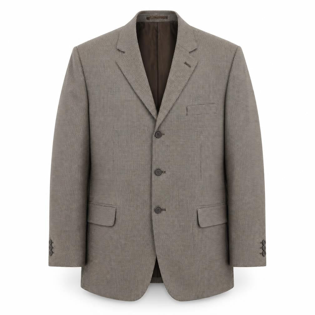 Dannimac Mens Brown Geometric Polyester Jacket Blazer Size 44 Regular