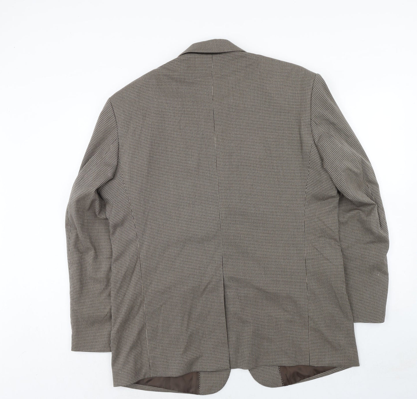 Dannimac Mens Brown Geometric Polyester Jacket Blazer Size 44 Regular