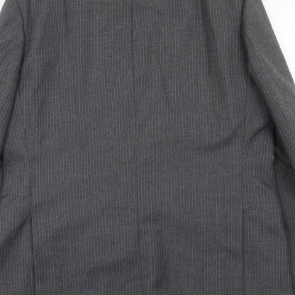 C&A Mens Grey Striped Polyester Jacket Suit Jacket Size 44 Regular