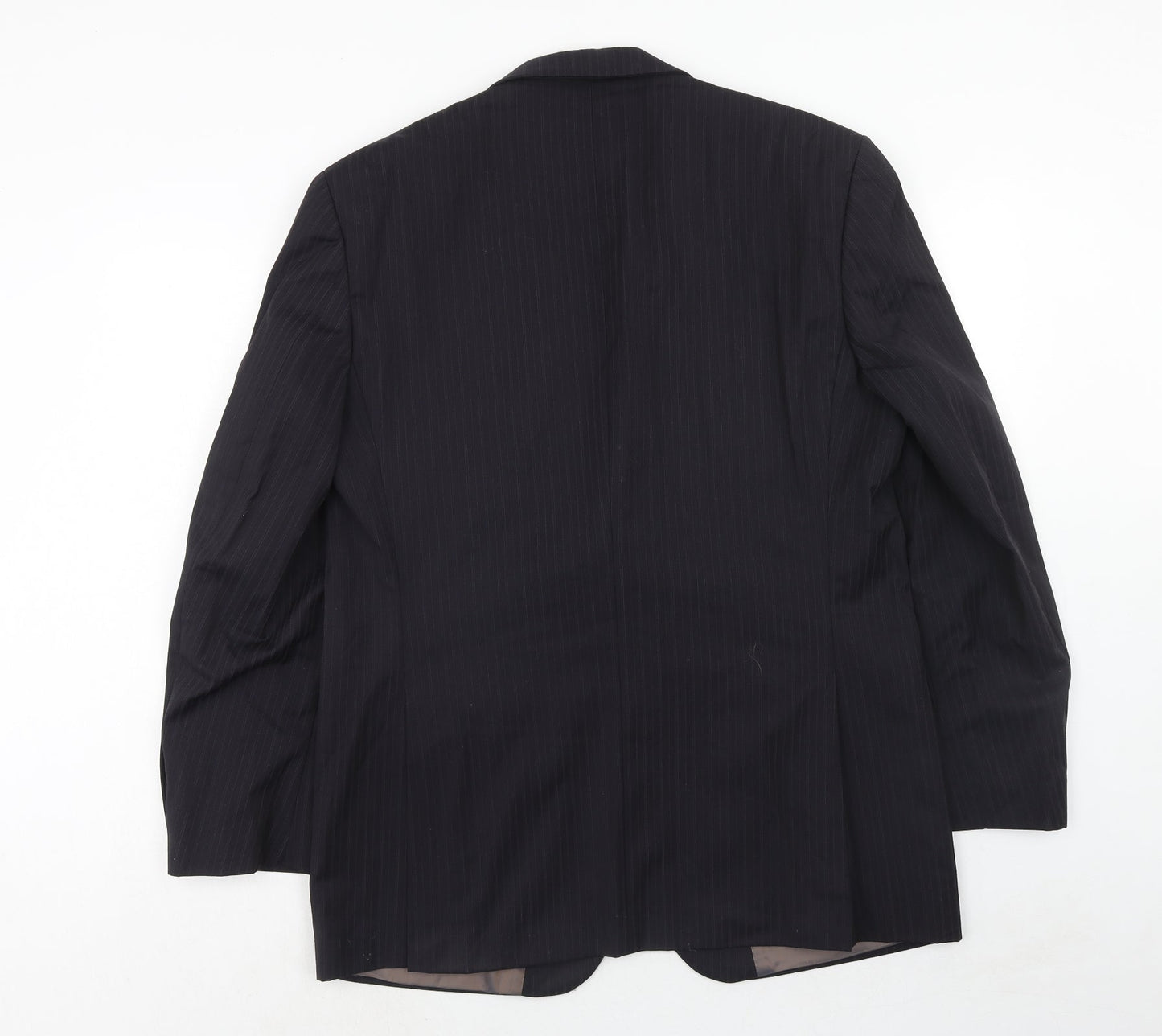 Marks and Spencer Mens Black Striped Wool Jacket Suit Jacket Size 42 Regular