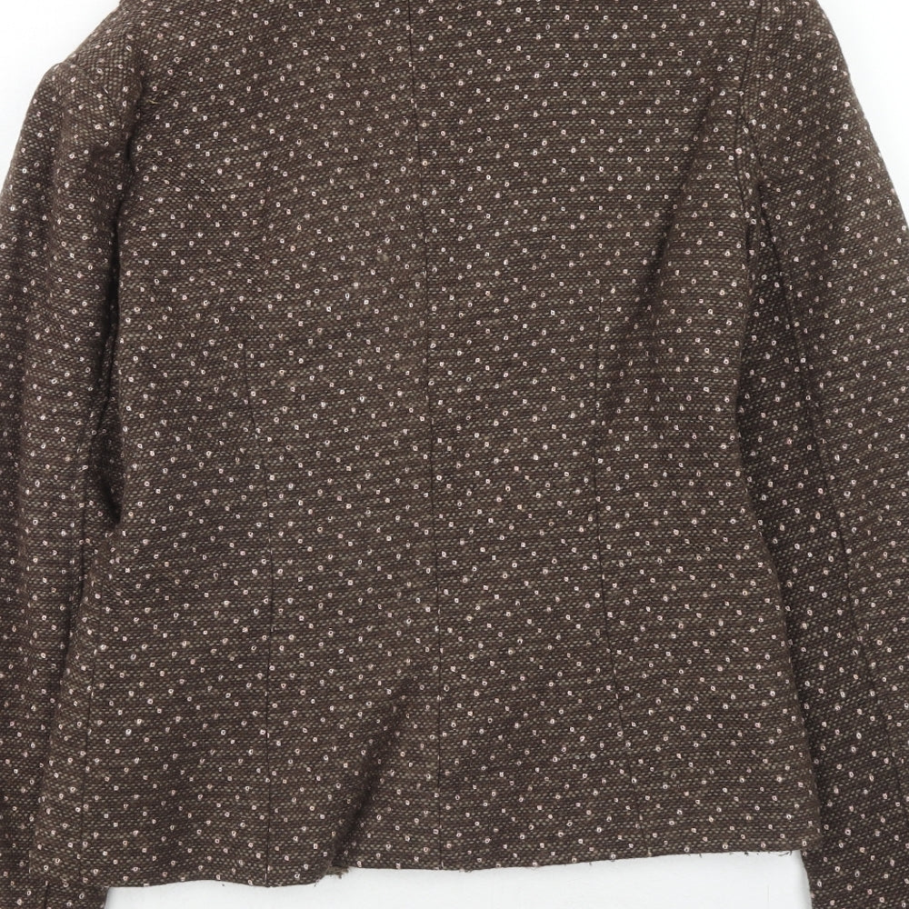 VILA Womens Brown Wool Jacket Blazer Size M