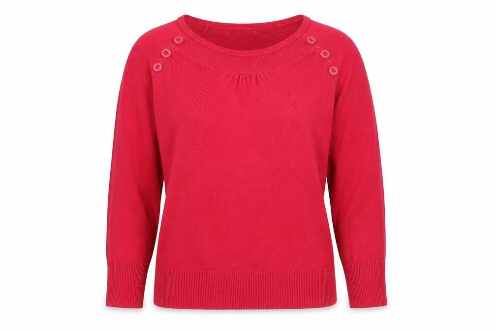 Per Una Womens Pink Round Neck Acrylic Pullover Jumper Size 14