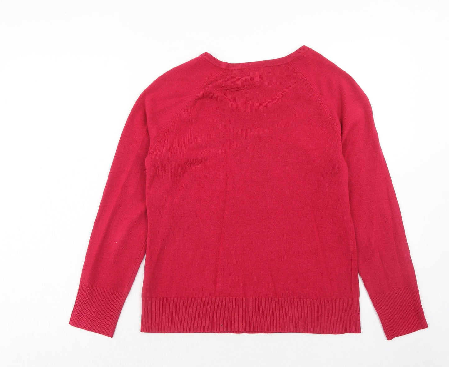 Per Una Womens Pink Round Neck Acrylic Pullover Jumper Size 14