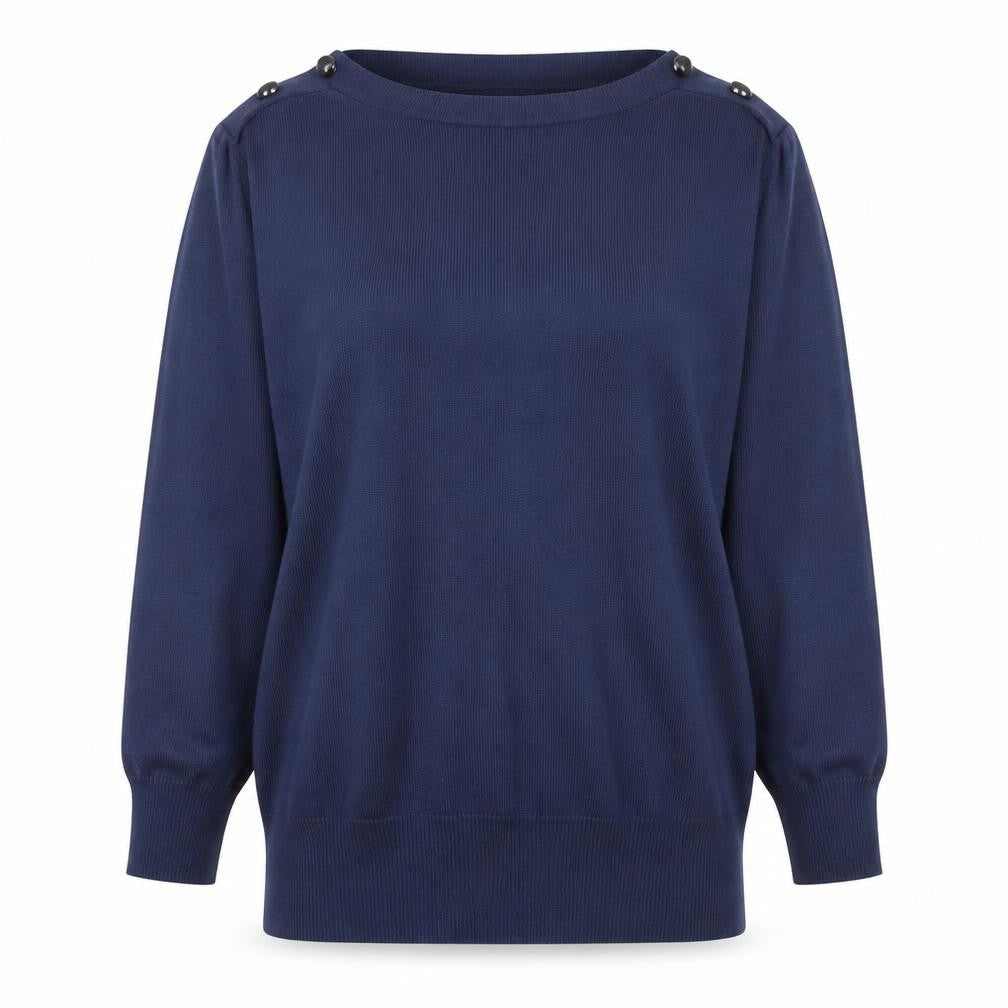Simply Be Womens Blue Round Neck Acrylic Pullover Jumper Size 12