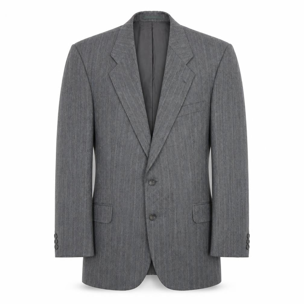 Marks & Spencer Mens Grey Striped Polyester Jacket Suit Jacket Size 42 Regular