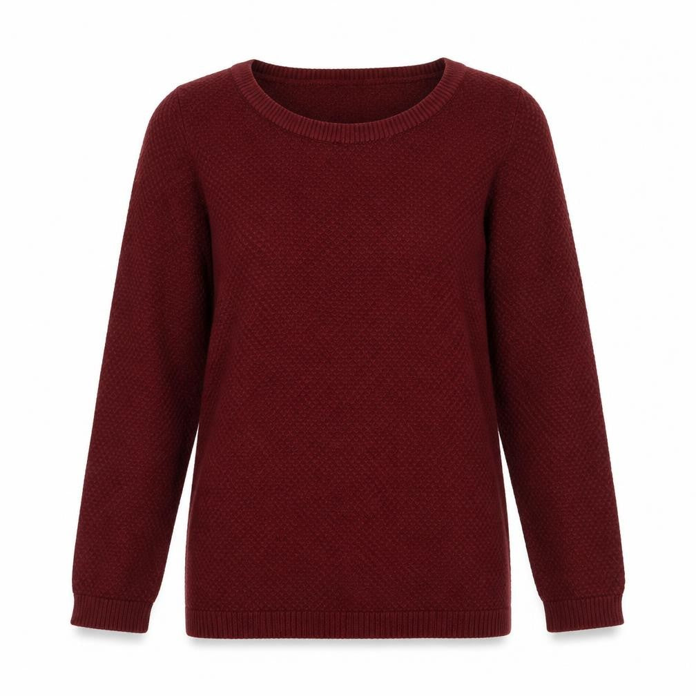 Stradivarius Womens Red Scoop Neck Acrylic Pullover Jumper Size S