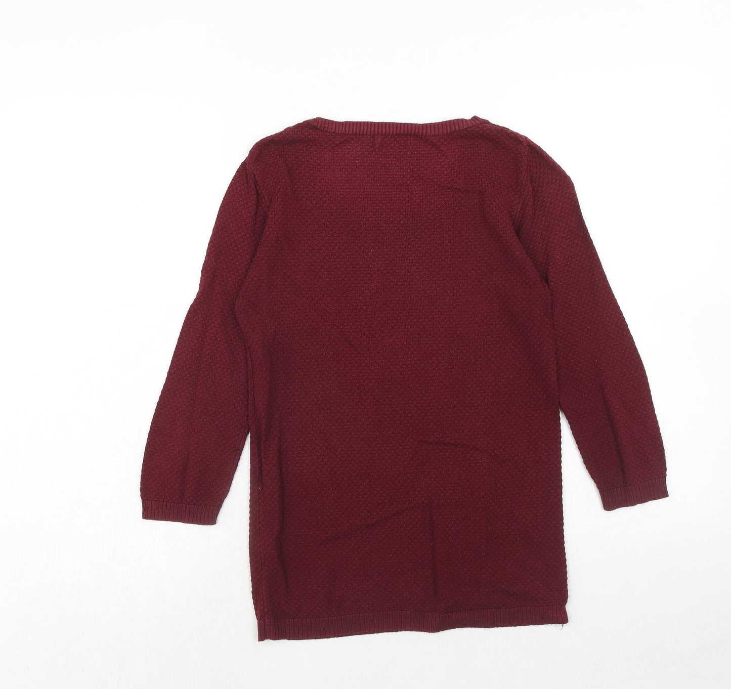 Stradivarius Womens Red Scoop Neck Acrylic Pullover Jumper Size S