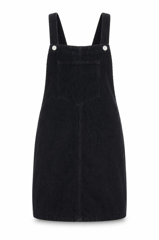 Topshop Womens Blue Cotton Pinafore/Dungaree Dress Size 6 Square Neck Button