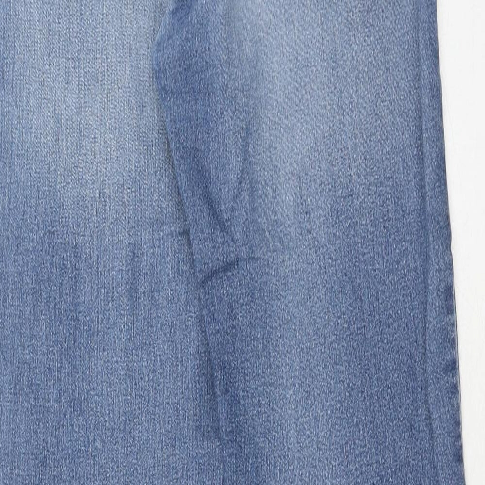 H&M Womens Blue Cotton Skinny Jeans Size 6 Regular Zip