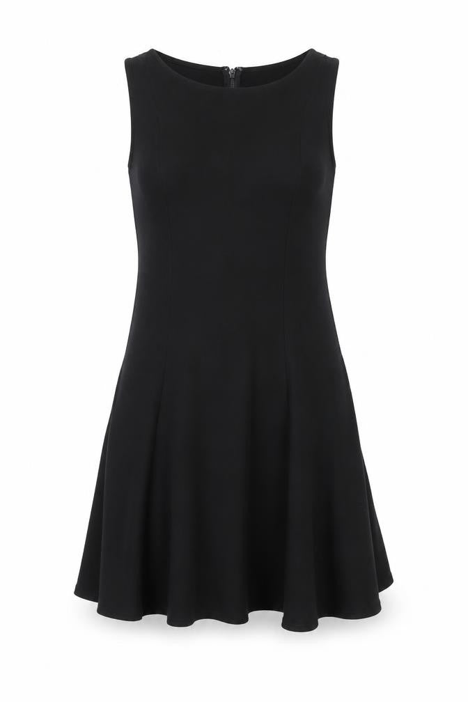 Gap Womens Black Herringbone Viscose Trapeze & Swing Size 8 Round Neck Zip