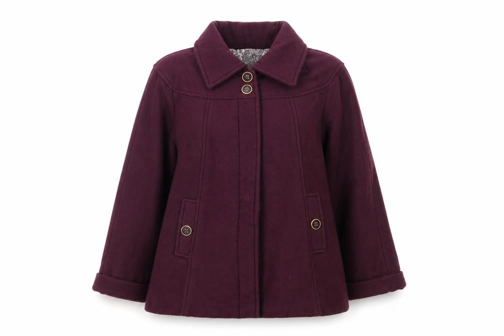 Anne De Lancay Womens Purple Jacket Size 14 Button