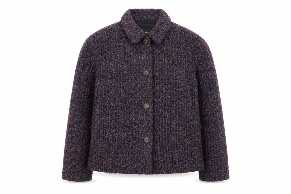 Requirements Womens Purple Geometric Jacket Size L Button
