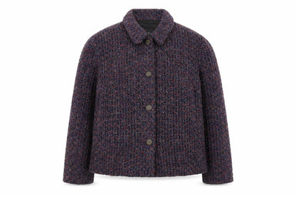Requirements Womens Purple Geometric Jacket Size L Button