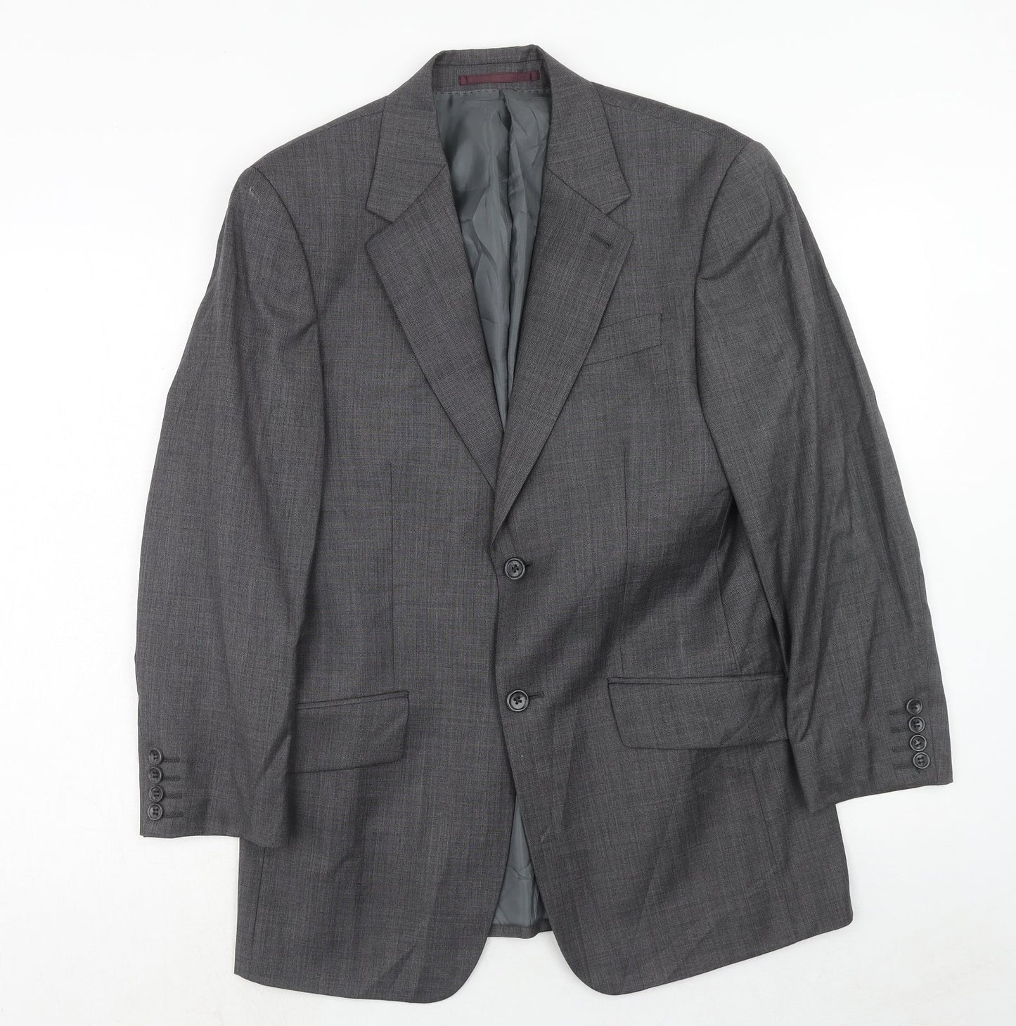 Felina Mens Grey Wool Jacket Suit Jacket Size 36 Regular