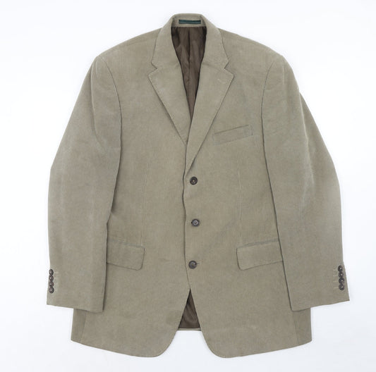 Greenwoods Mens Beige Polyester Jacket Blazer Size 42 Regular