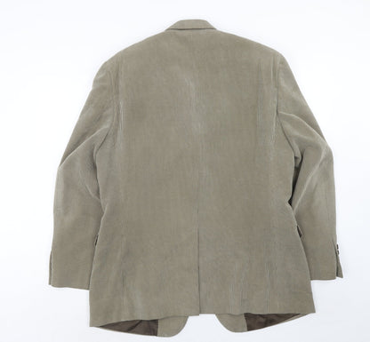 Preloved Greenwoods Mens Beige Polyester Jacket Blazer Size 42 Regular - Back